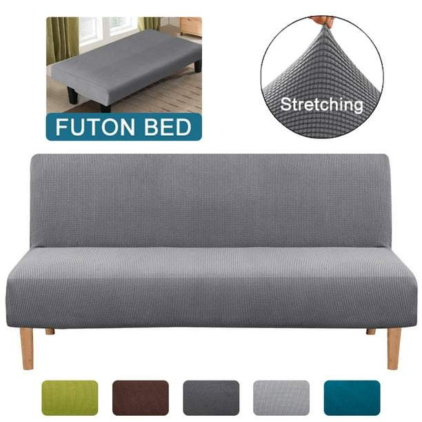 Armless Sofa Bed Futon Slipcover Stretch Folding Couch Cover Shield Protector UK